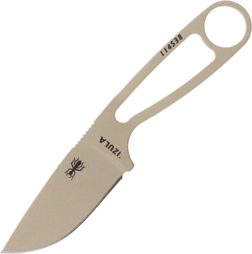 ESEE Izula Desert Tan fast kniv med 7,3 cm blad og skede