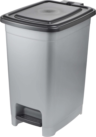 Pedalspand i lyse sølv 32 × 42 × 53 cm