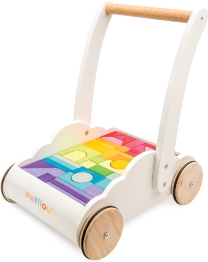 Træ gåvogn Rainbow Cloud med klodser fra Le Toy Van