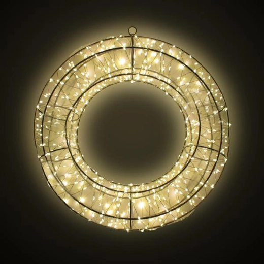 Dekorativ LED-metalkrans i 3D 36 × 7 × 36 cm