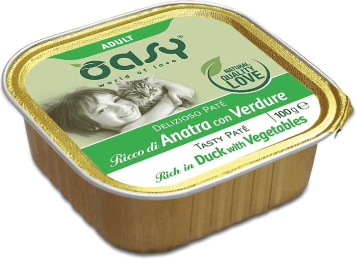Oasy Tasty Pate Adult paté med andekød og grøntsager 100 g