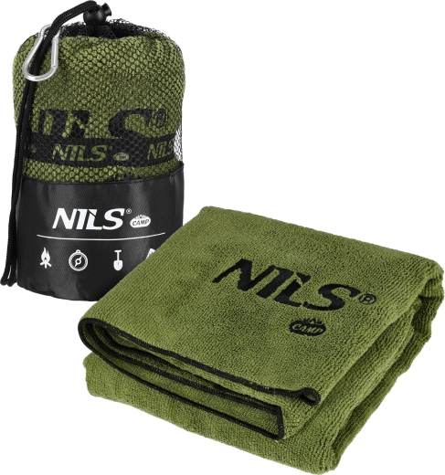 Frotté hurtigttørrende håndklæde NILS Camp khaki 120 × 60 cm