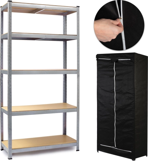 Metalreol 180 × 90 × 40 cm med gratis overtræk Humberg