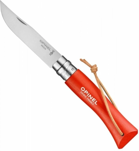 Opinel Nr. 07 Trekking orange foldekniv, bøgetræ