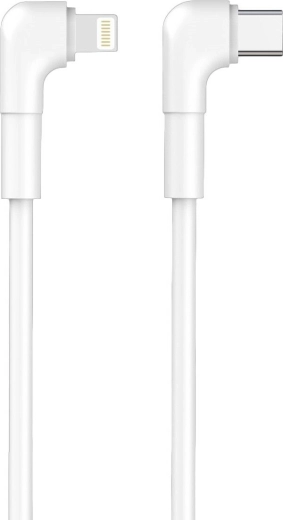 Maxlife vinkelkabel USB‑C til Lightning 1 m, 27 W, hvid