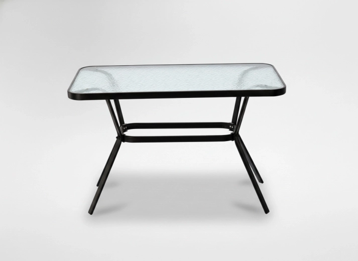 Rektangulært havemøb­elbord med glasplade 110 × 60 × 70 cm