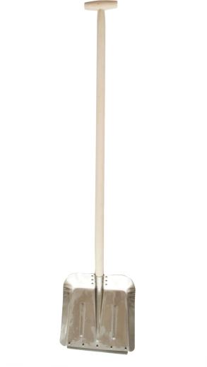 Aluminiums skovl med forstærkningsliste og T-skaft 120 cm