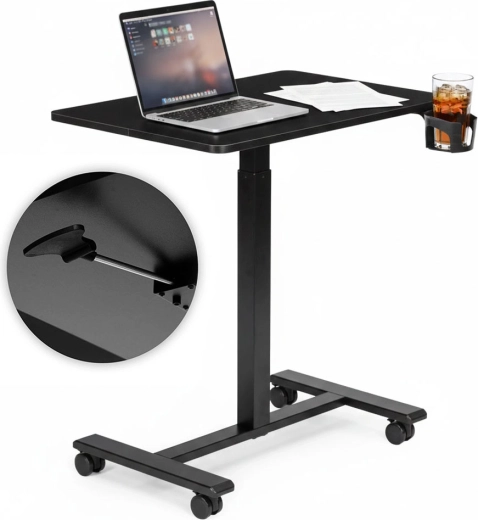 Mobil højdejusterbart laptopbord ModernHome 70 × 48 cm, sort