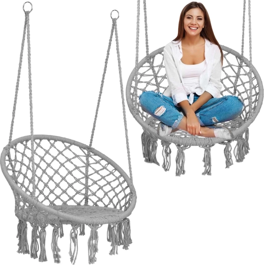 Hængestol boho grå