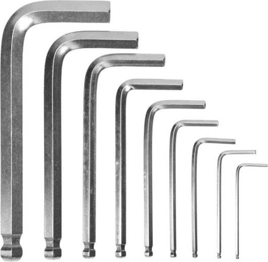 Sæt unbrakonøgler med kuglehoved 1,5–10 mm DREL