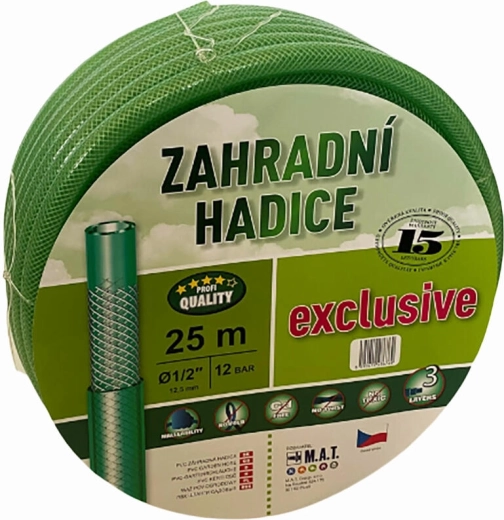 Havevandslange 1/2" 25 m transparent grøn