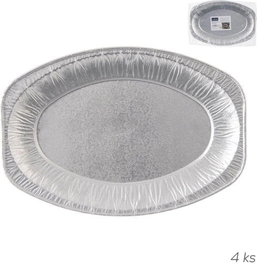 Aluminiums serverings- og grillbakke 33 × 23 cm (4 stk.)