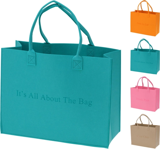 Filtindkøbspose 44 × 34 × 18 cm, 3 mm, farvemiks