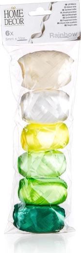 Bånd Rainbow 10 m, farvemix, sæt 6 stk.