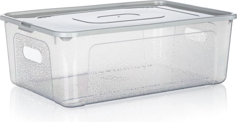 Opbevaringsboks i plast med låg 11 l