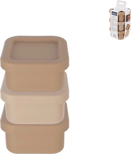 Sæt med silikone mini-madbeholdere, firkant 160 ml, 3 stk. (mix)