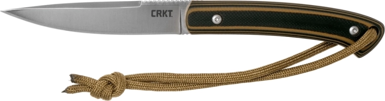 CRKT Biwa brun-sort udendørskniv 7,7 cm med skede