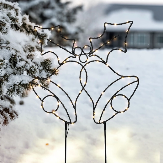 Solight udendørs LED-dekoration juleklokker med timer 50 cm, 100 LED