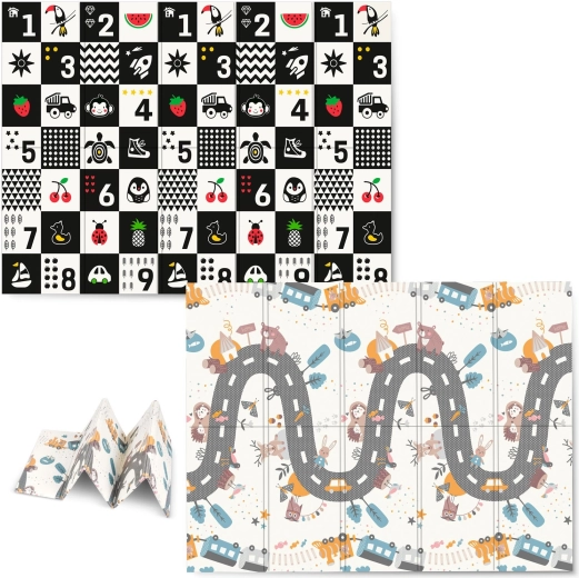 Sammenklappelig skumlege måtte til børn 200 × 150 × 1 cm NUKIDO