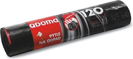 Affaldsposer med snørelukning 120 l, sorte, 70 × 100 cm, 35 µ, 10 stk.