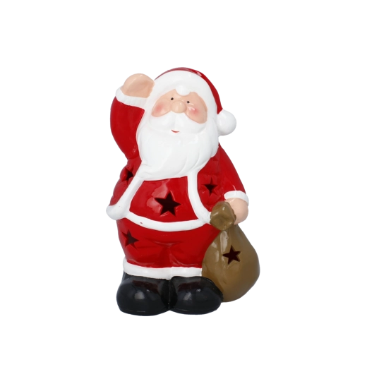 Julemandsfigur med sæk fuld af gaver til julepynt