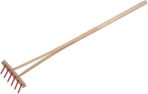 Teddies børnerive med træskaft 90 cm – Rød