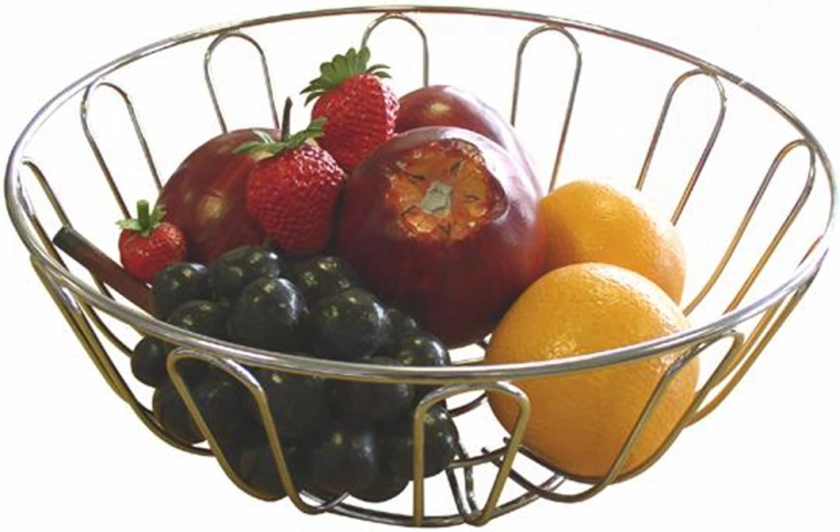 Frugtskål i forkromet metal 24 × 11,5 cm