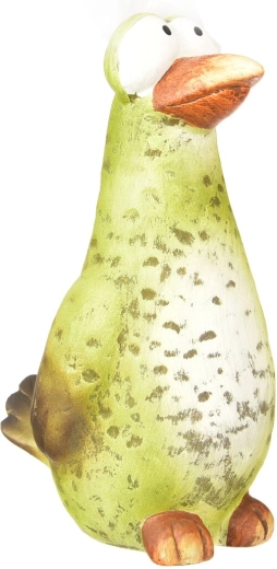 Keramisk dekorationsfugl grøn 29 cm