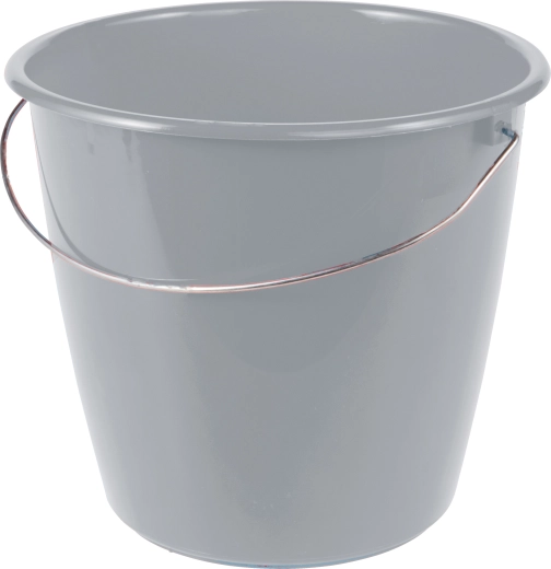 Spand 5 l med metalhank, grå