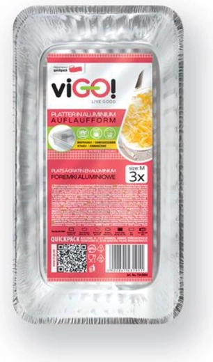 Aluminiumsbakker til grillning 3 stk 20 × 11,5 × 4 cm