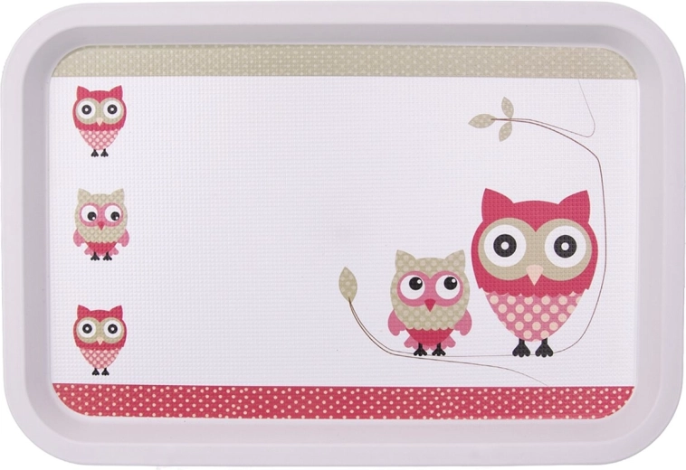 Toya plastserveringsbakke med uglemotiv 30,5 × 21 cm