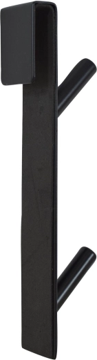 Dørhængekrog med 2 kroge i rustfrit stål, sort