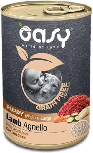 Oasy Grain Free til hvalpe af mellemstore og store racer med lam 0,4 kg