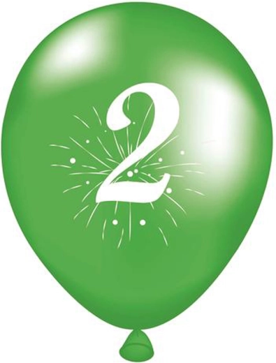 Balloner med tallet 2, 5 stk., latex