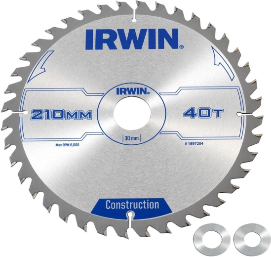 IRWIN rundsavklinge 210 mm, 40 tænder, ATB til træ