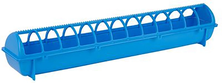Fodertrug til fjerkræ 68 cm i plast med beskyttelsesgitter
