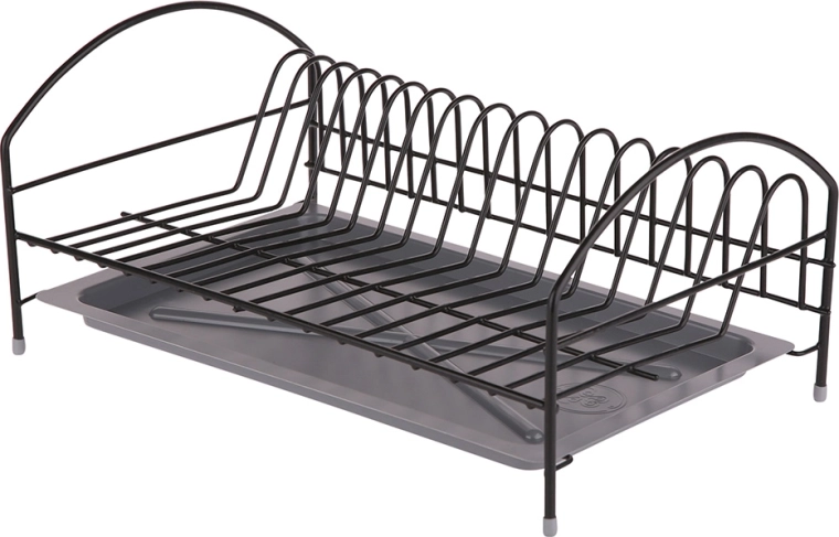 Etplans opvaskestativ 40 cm med drypbakke, sort