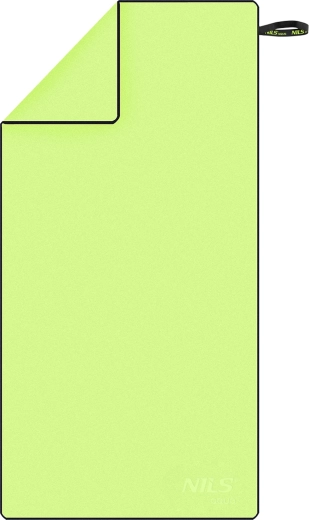 Hurtigttørrende mikrofiberhåndklæde NILS aqua grøn/sort 140 × 70 cm