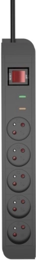 Energy overspændingsbeskyttet forlængerledning 5× stik, kabel 1,5 m