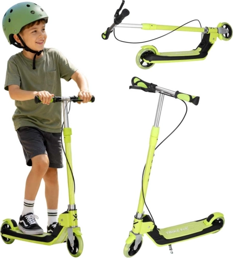 Trike Fix børnesammenklappelig løbehjul med LED-hjul, neon-grøn