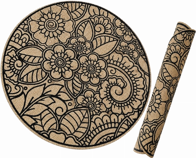 Rund boho-dækkeserviet 38 cm – 1 stk.