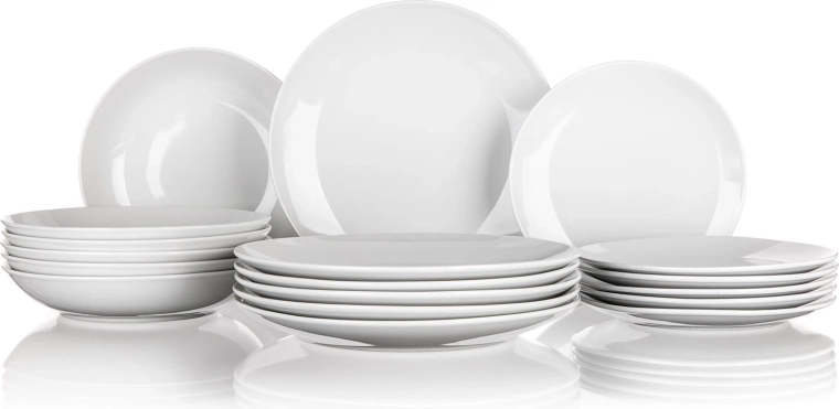 Porcelæns spisestel MARION 18-dele hvid