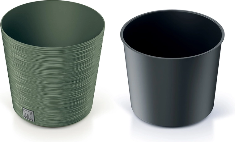 Furu Round urtepotte 25 cm jordgrøn