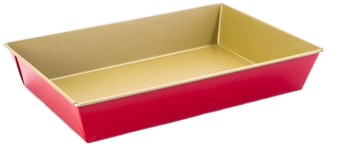 Bageform i stål med non-stick belægning 28 × 23,5 × 6 cm gyldenrød SNB