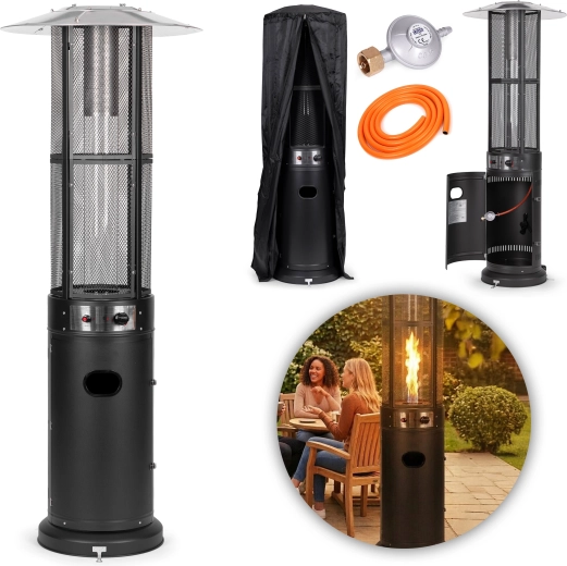 Gas terrassevarmer 11 kW med regulator, slange og overtræk – MULTIGARDEN