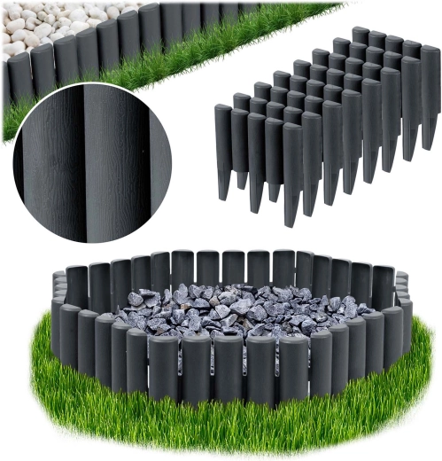 Havekant Plonos 2,2 m, grå