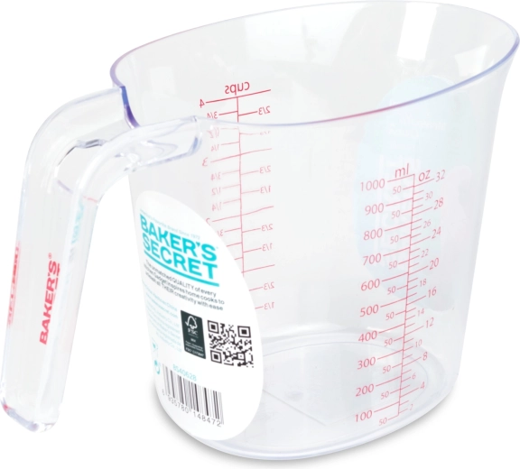 Baker's Secret målebæger 1000 ml gennemsigtigt