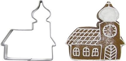 Sæt udstikkere i rustfrit stål – lille kirke – 10 stk.