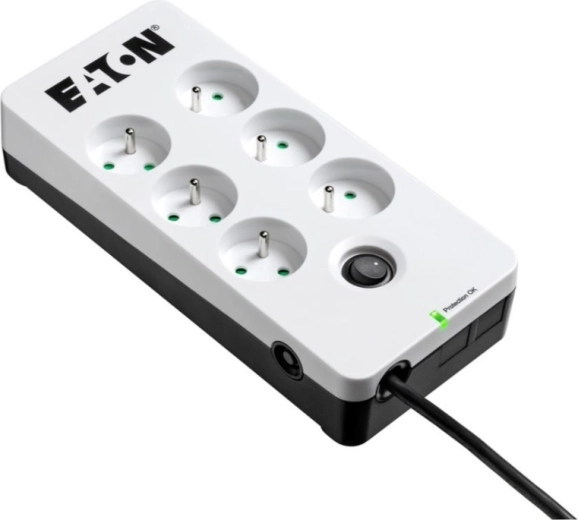 Eaton Protection Strip overspændingsbeskyttet stikdåseskinne 6× FR