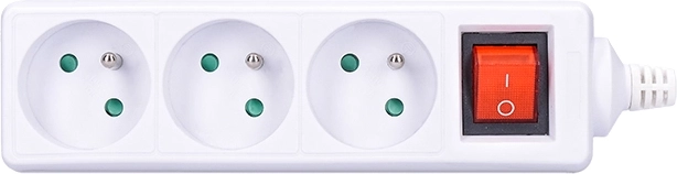 Solight multistikdåse med afbryder, 3 stikkontakter